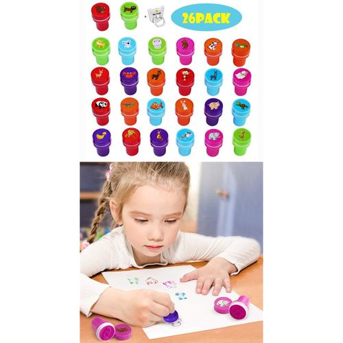 Pour l/école Tampons auto-encrage non toxiques et s/ûrs Motif animal lanniversaire le bricolage Motif Alphabet