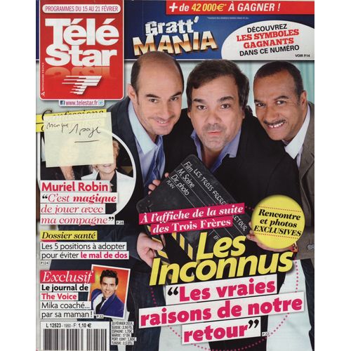 Télé Star / 10-02-2014 N°1950 : Charles Trenet (2p) - Kevin Costner (1/2p) - Sinclair (1/2p)
