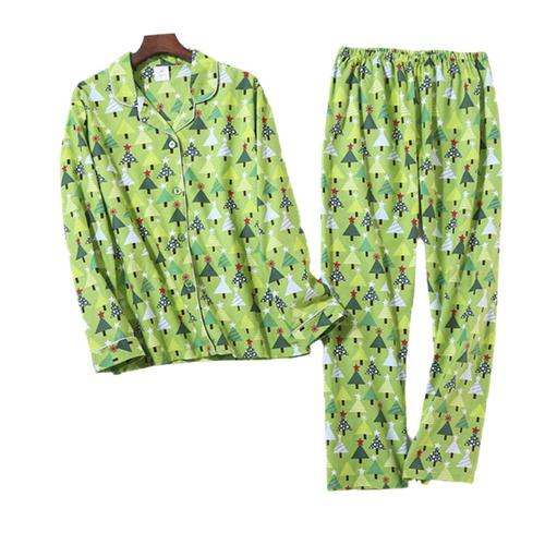 100% Coton Sécurité Femmes Pyjama Ensemble Confortable Noël Home Pyjama Plus Taille Casual Casual Casual Casual