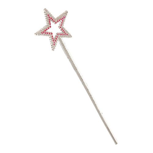 Baguette Avec Étoile Argentée Et Fuchsia (Taille Unique)