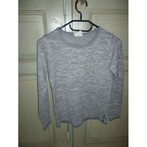 Pull Fille Gris Clair/Blanc Taille 14 Ans Complices