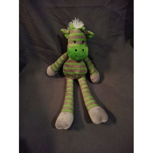 Doudou Cheval Vert Gris Raye Billes Max And Sax
