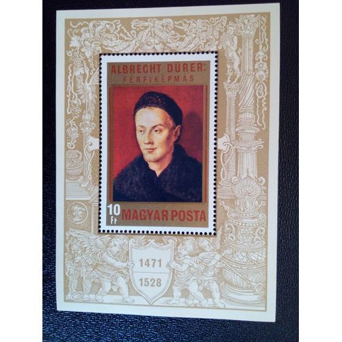 Timbre Hongrie Yt Bf 86 Portrait D'un Homme Par Dürer 1971