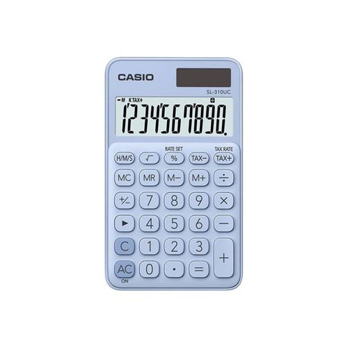 Casio SL-310UC - Calculatrice de poche - 10 chiffres - panneau solaire, pile - bleu clair