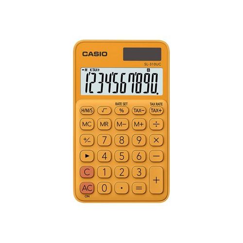Casio SL-310UC - Calculatrice de poche - 10 chiffres - panneau solaire, pile - orange