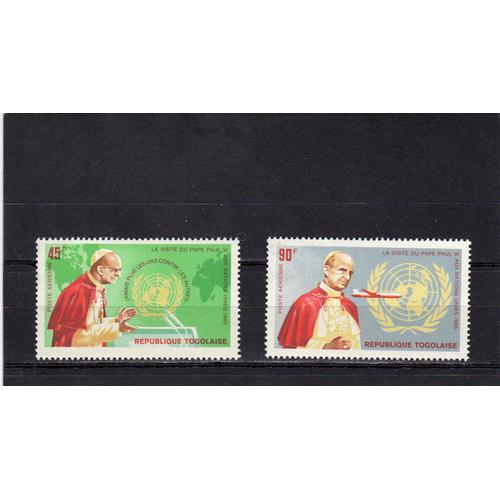 Timbres De Poste Aérienne Du Togo (Visite Du Pape Paul Vi Aux Nations Unies)