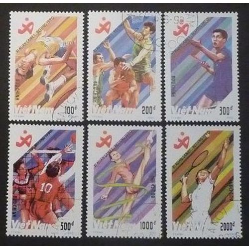 Vietnam Oblitéré Lot De 6 Timbres De 1990 Jeux Asiatiques Pékin
