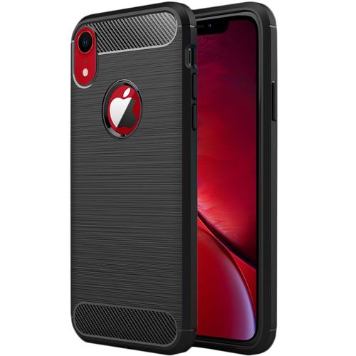 Ebeststar - Coque Iphone Xr Housse Motif Fibre Carbone Luxe Flex Tpu Premium, Noir [Dimensions Precises Smartphone : 150.9 X 75.7 X 8.3mm, Écran 6.1'']