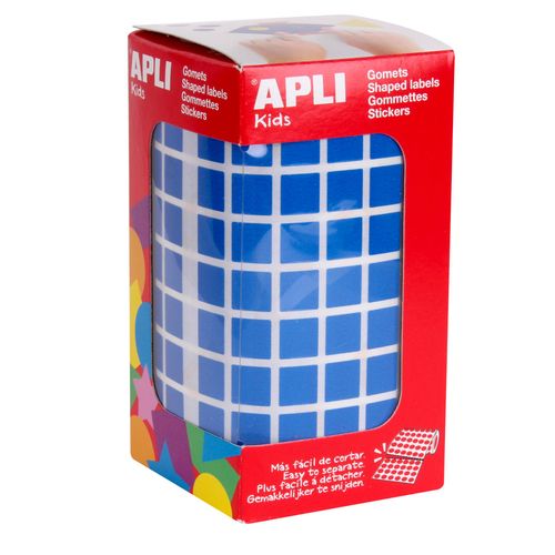 Gommettes Rouleau Carré 10x10 Mm Bleu X 6 372 - Apli Agipa