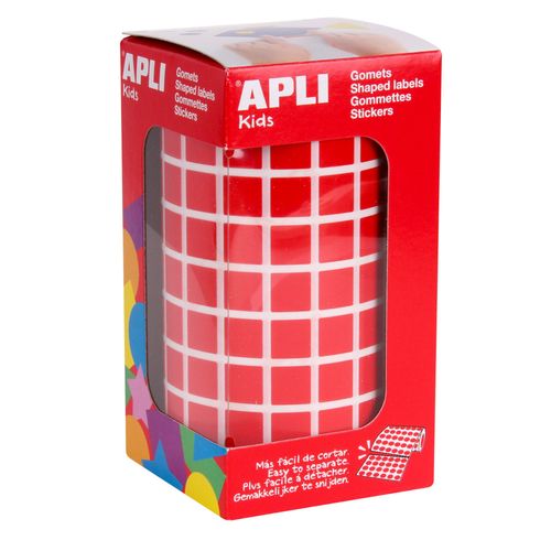 Gommettes Rouleau Carré 10x10 Mm Rouge X 6 372 - Apli Agipa