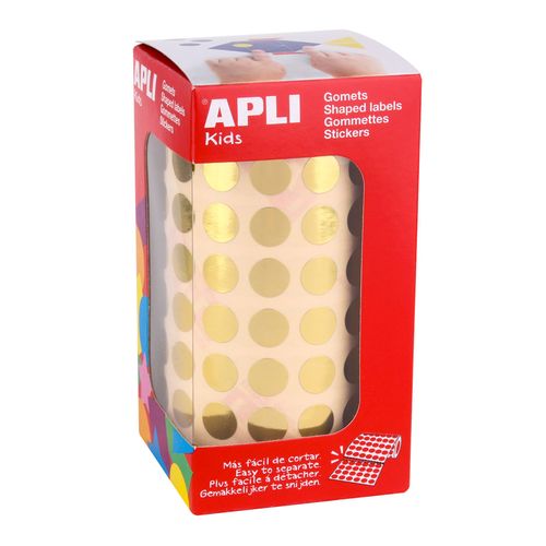 Gommettes Rouleau Rond Ø 10,5 Mm Doré Métallisé X 5 192 - Apli Agipa