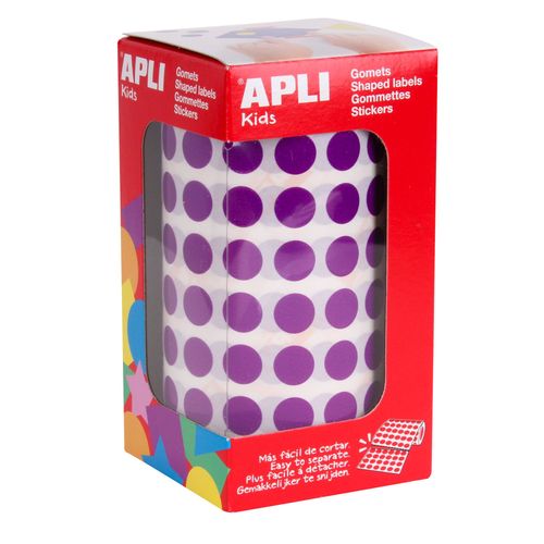 Gommettes Rouleau Rond Ø 10,5 Mm Lilas X 5 192 - Apli Agipa