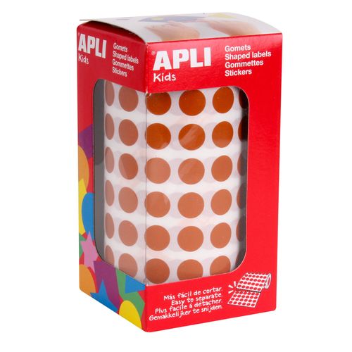 Gommettes Rouleau Rond Ø 10,5 Mm Marron X 5 192 - Apli Agipa