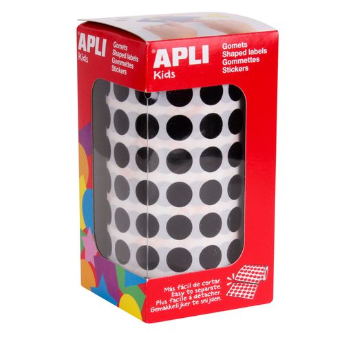 Gommettes Rouleau Rond Ø 10,5 Mm Noir X 5 192 - Apli Agipa