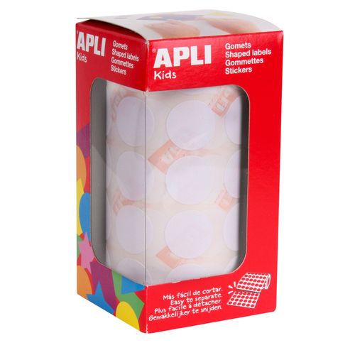 Gommettes Rouleau Rond Ø 20 Mm Blanc X 1 770 - Apli Agipa