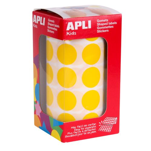 Gommettes Rouleau Rond Ø 20 Mm Jaune X 1 770 - Apli Agipa