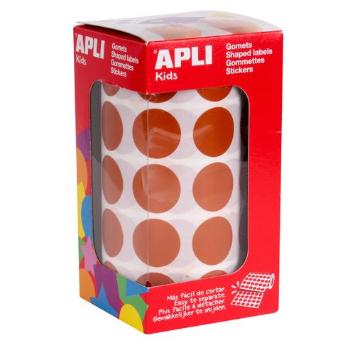 Gommettes Rouleau Rond Ø 20 Mm Marron X 1 770 - Apli Agipa