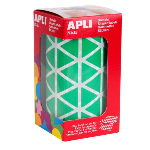 Gommettes Rouleau Triangle 20 Mm Vert X 2 832 - Apli Agipa