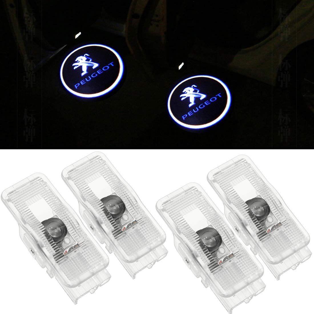 4 Pack Voiture Porte Lumière LED Projecteur Lumière Bienvenue Logo