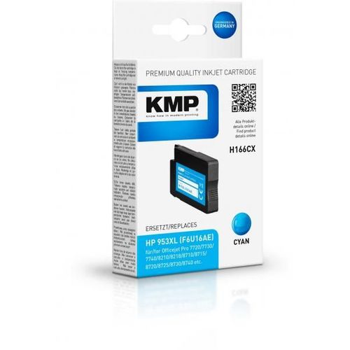 KMP remplace HP 953XL, F6U16AE compatible cyan