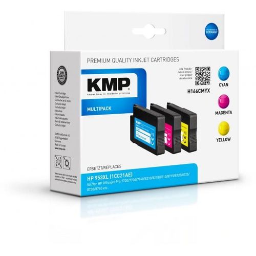 KMP remplace HP 953XL, 1CC21AE compatible pack bundle cyan,