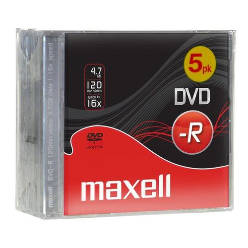 Maxell - 5 x DVD-R (pour vidéo) - 4.7 Go