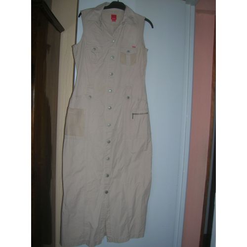 Robe Longue Esprit Taille 40,Fermeture À Pressions Devant,100% Coton.
