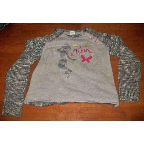 Pull Gris Fee Clochette Disney Fairies Taille 8 Ans