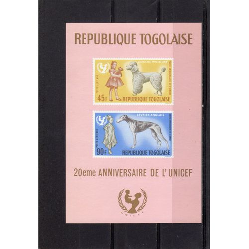 Bloc-Feuillet Du Togo (20ème Anniversaire De LU.N.I.C.E.F.)