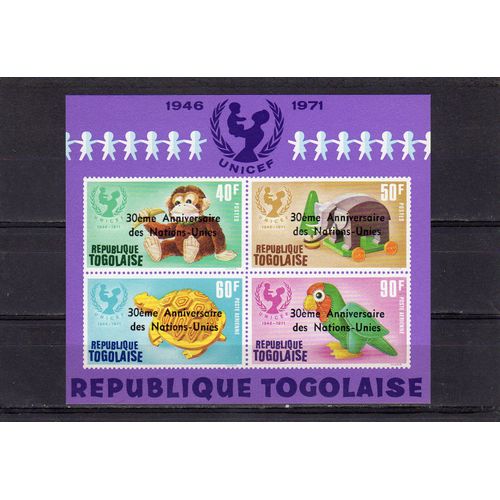 Bloc-Feuillet Du Togo (30ème Anniversaire Des Nations Unies)