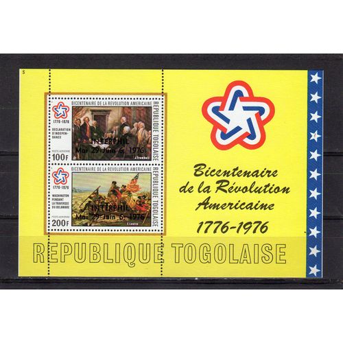 Bloc-Feuillet Du Togo (Bicentenaire De LIndépendance Des Etats-Unis)