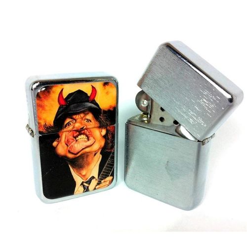 Music Legend Collection Briquet Tristar Mod Huile Neutre. Argent  Angus