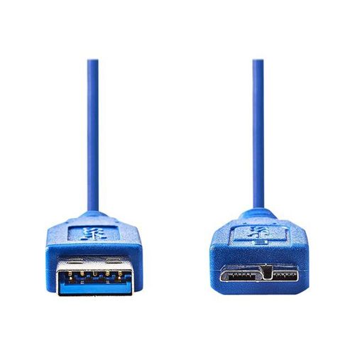 Nedis - Câble USB - USB type A (M) pour Micro-USB de type B (M) - USB 3.0 - 5 m - rond - bleu