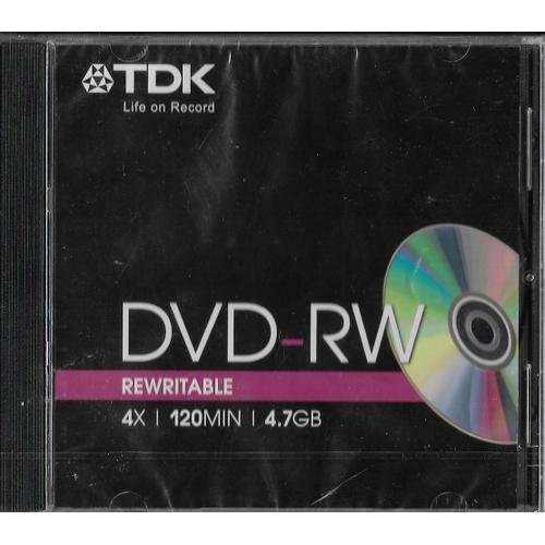 TDK - DVD-RW - 4.7 Go 4x - boîtier CD