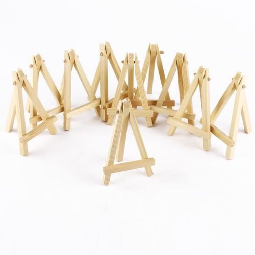10pcs Mini Chevalet Trépied En Bois 12 X 7cm Support Photo Carte Mariage Fête Table