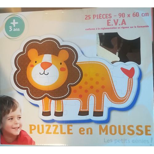 Puzzle 25 Pièces En Mousse (Eva) Forme Lion 90x60 Cm