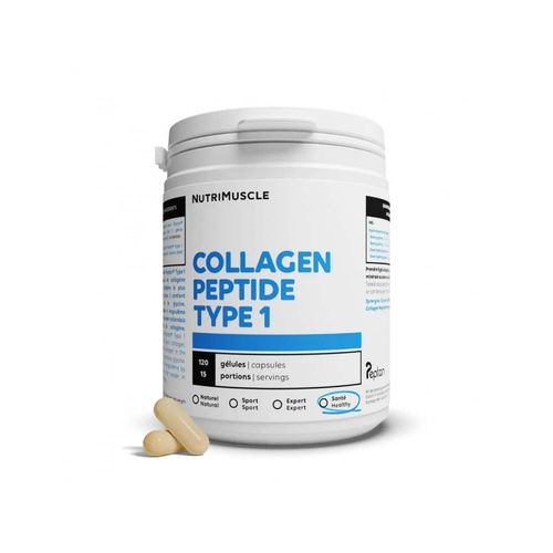 Collagène Peptide Type 1 |120 Gélules - Collagene Hydrolysé - Complément Alimentaire Tendons, Articulations, Peau Et Cheveux |Nutrielement 
