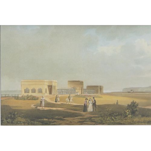Dieppe Vue Des Bains Et Vue De L'intérieur Du Port : 3 Gravures