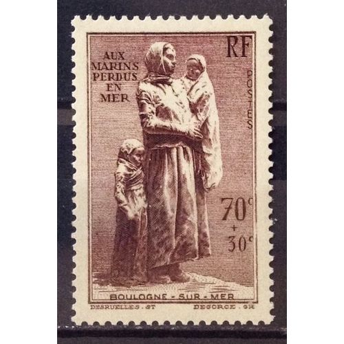 Boulogne-Sur-Mer - Aux Marins Perdus En Mer - 70c+30c Lilas-Brun (Impeccable N° 447) Neuf** Luxe (= Sans Trace De Charnière) - Cote 35,00 - France Année 1939 - N23147