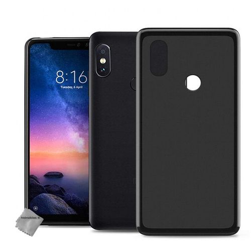 Housse Etui Coque Pochette Silicone Gel Fine Pour Xiaomi Redmi Note 6 Pro + Film Ecran - Noir