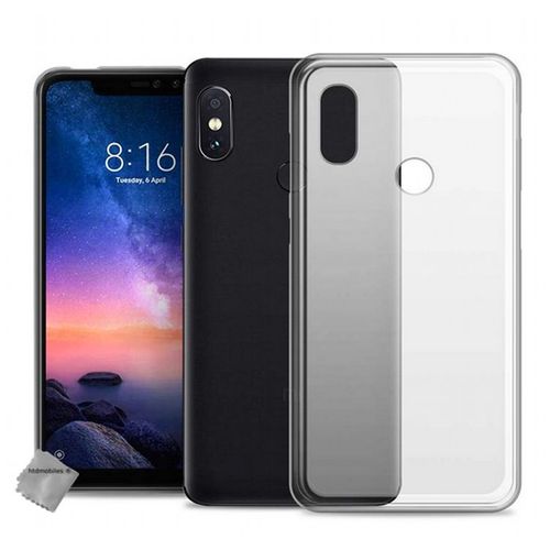 Housse Etui Coque Pochette Silicone Gel Fine Pour Xiaomi Redmi Note 6 Pro + Film Ecran - Blanc Transparent