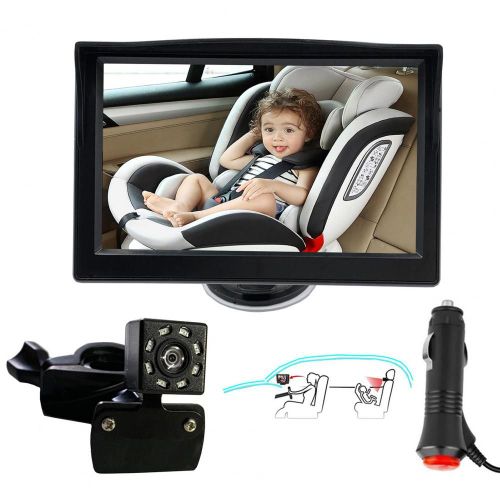 Noir - Moniteur De Voiture Haute Résolution Pour Bébé, Vision Nocturne, Rotation À 360 Degrés, Caméra De Recul Pour Automobile