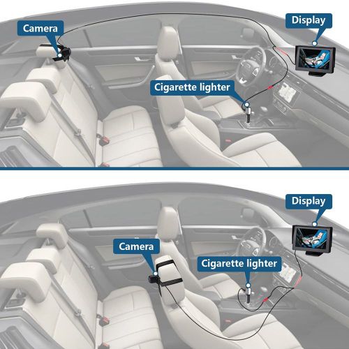 Caméra De Surveillance De Voiture Pour Bébé, Vision Nocturne Infrarouge À 8led, Installation Facile, Écran D'affichage Pliable De 4.3 Pouces, Affichage Du Miroir