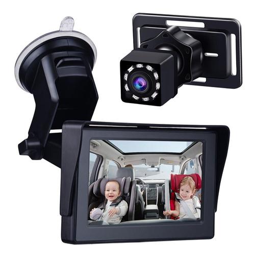 Noir - Caméra De Vue Arrière Pour Bébé, Rétroviseur De Voiture Réglable À 360 Degrés, Moniteur De Vision Nocturne Infrarouge Pour Bébé, Cadeau D'affichage Le Plus Récent