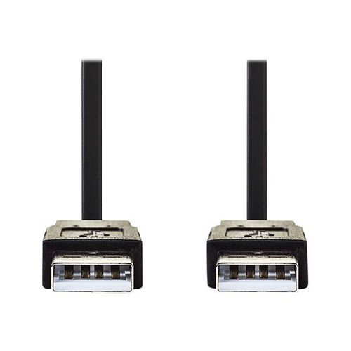 Nedis - Câble USB - USB (M) pour USB (M) - USB 2.0 - 1 m - plat - noir