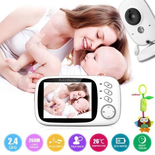 3.2" Lcd Écran Babyphone Vidéo Ecoute Bébé Video Camera Surveillance 2.4 Ghz Bidirectionnelle Vidéo Babyviewer+Cadeau