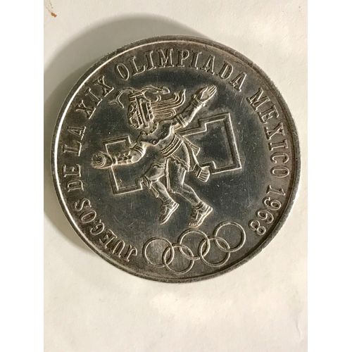 Pièce Argent Massif 25 Peso Jeux Olympiques De 1968 Mexique
