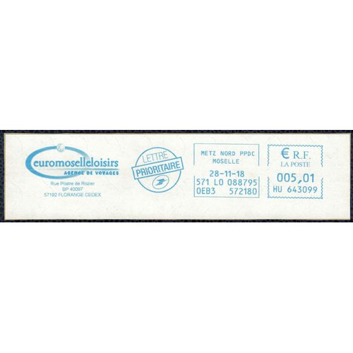 France Ema Empreinte Postmark Euromoselleloisirs Agence De Voyages 57 Florange