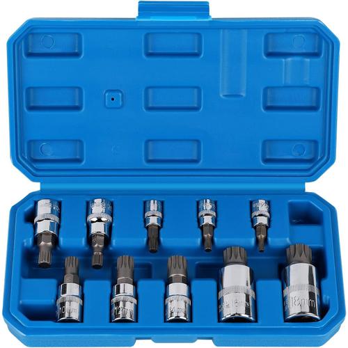 Douille Torx Male 1/2'', 1/4'', 3/8'', Embout Torx 12 Pans M4 M5 M6 M8 M10 M12 M14 M16 M18, Douille Allen avec Boîte