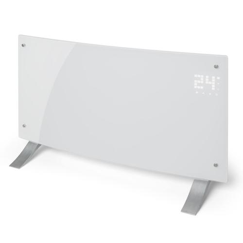 Klarstein Bornholm Curved Radiateur à Convection Avec Thermostat Et Minuterie - Puissance De Chauffage Réglable 1000w /2000w - Blanc